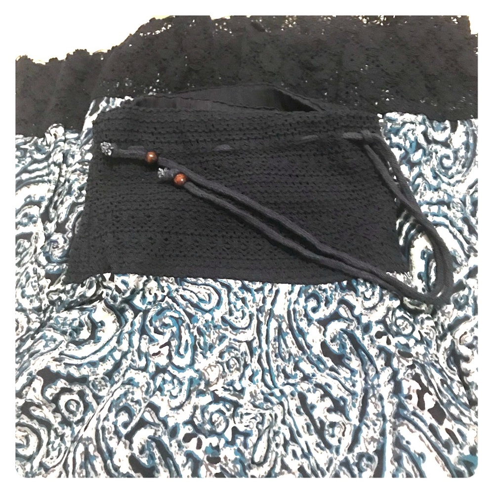 Women’s paisley skirt with knit top and bottom